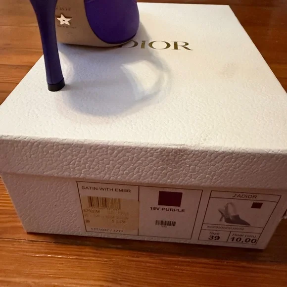 New in Box Authentic Dior J’adore Purple Slingback Heels size 39 - Picture 7 of 8